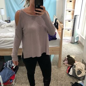 Soft long sleeve cutout shoulders